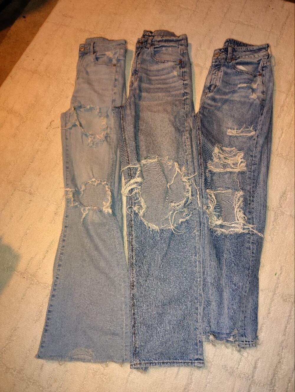 Distressed High-Rise Women’s Jeans in Light Blue